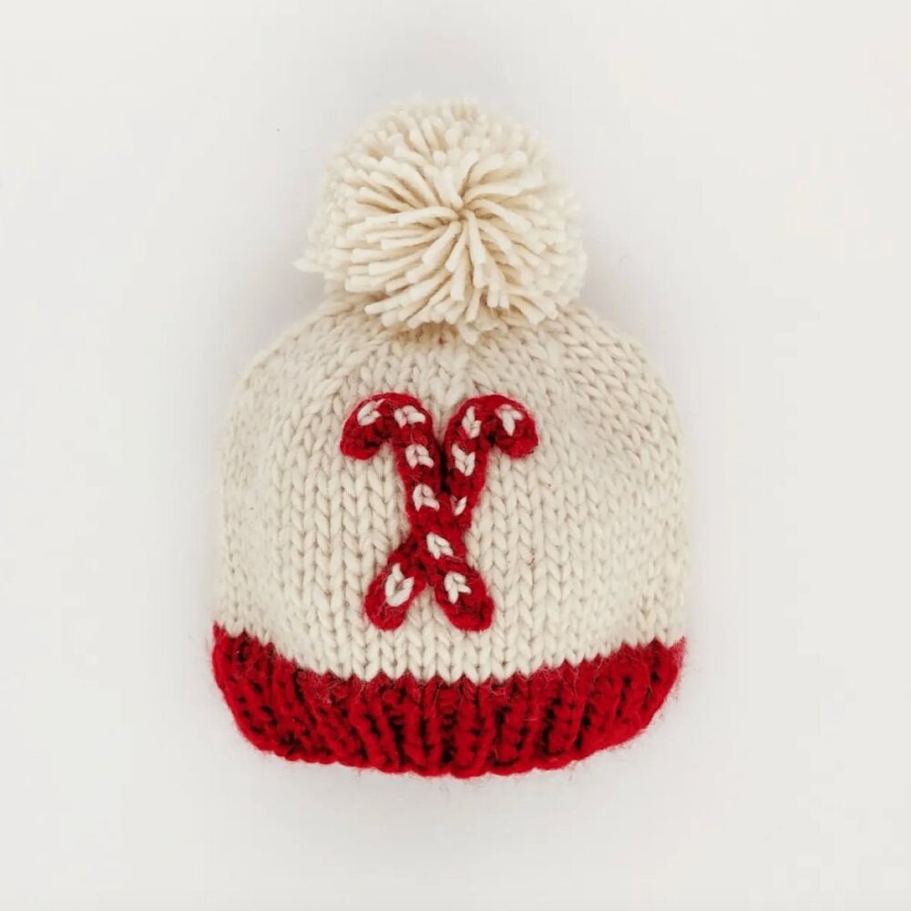 Candy Cane Holiday Baby Beanie Knit Hat